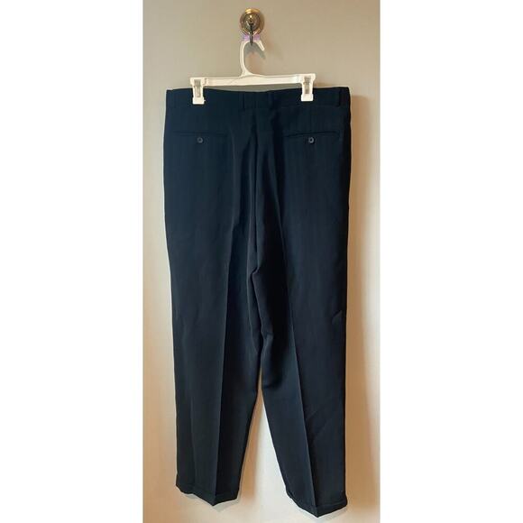 Claiborne Mens Dress Pants 36X32 Black Pleated Front Straight Polyester Blend - Picture 2 of 6